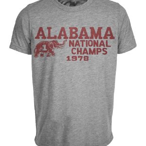 Alabama Crimson Tide Vintage National Champs Football 1978 Artwork Heather Gray Sublimated T-Shirt