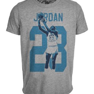 North Carolina Retro Jordan Basketball 1982 Artwork Heather Gray Sublimated T-Shirt
