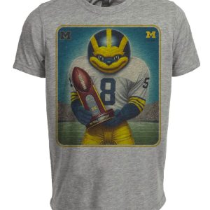 Michigan Wolverines Vintage National Football Champions Artwork Heather Gray Sublimated T-Shirt