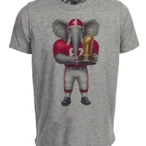 Alabama Crimson Tide Vintage National Football Champions Artwork Heather Gray Sublimated T-Shirt