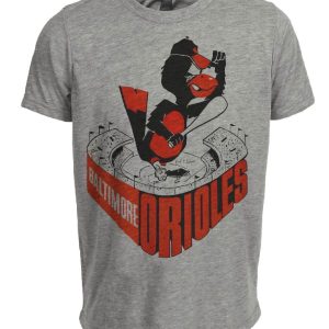 Baltimore Orioles Vintage Baseball 1955 Artwork Heather Gray Sublimated T-Shirt