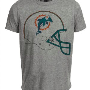 Miami Dolphins Retro Football 1970 Artwork Heather Gray Sublimated T-Shirt