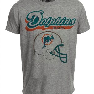 Miami Dolphins Retro Football 1972 Artwork Heather Gray Sublimated T-Shirt