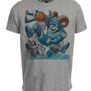 North Carolina Tar Heels vs. Kentucky Wildcats Retro Rivalry Basketball Artwork Heather Gray Sublimated T-Shirt