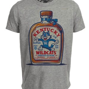 Kentucky Wildcats Bottle Retro Artwork Heather Gray Sublimated T-Shirt