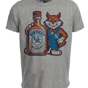 Kentucky Wildcats Bottle Vintage Artwork Heather Gray Sublimated T-Shirt