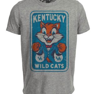 Kentucky Wildcats Retro Card Artwork Heather Gray Sublimated T-Shirt