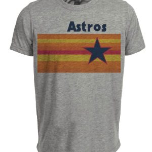Houston Astros Retro Baseball 1975 Artwork Heather Gray Sublimated T-Shirt