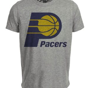 Indiana Pacers Retro Basketball 1990 Artwork Heather Gray Sublimated T-Shirt