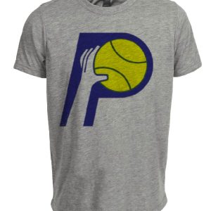 Indiana Pacers Retro Basketball 1967 Artwork Heather Gray Sublimated T-Shirt