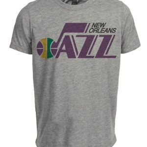 New Orleans Jazz Retro Basketball 1974 Artwork Heather Gray Sublimated T-Shirt