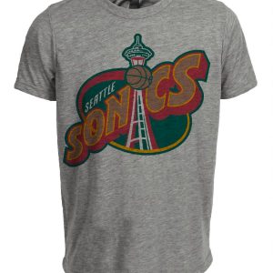 Seattle Supersonics Retro Basketball 1995 Artwork Heather Gray Sublimated T-Shirt