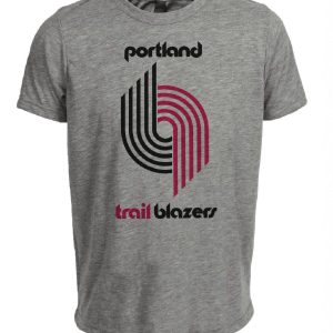 Portland Trailblazers Retro Basketball 1970 Artwork Heather Gray Sublimated T-Shirt