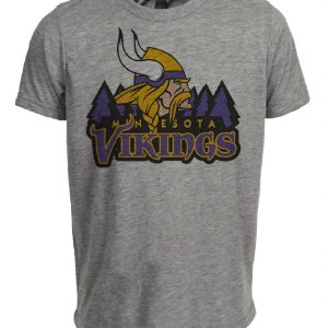 Minnesota Vikings Retro Football 1996 Artwork Heather Gray Sublimated T-Shirt