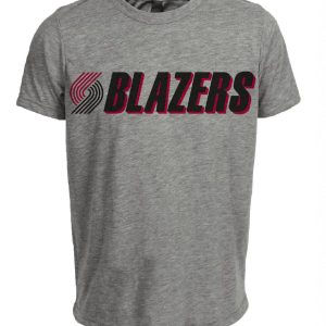 Portland Trailblazers Retro Basketball 1990 Artwork Heather Gray Sublimated T-Shirt