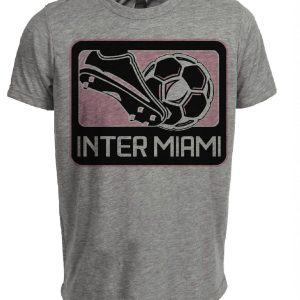 Inter Miami C. F. Soccer Artwork Heather Gray Sublimated T-Shirt
