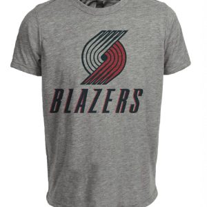 Portland Trailblazers Retro Basketball 2002 Artwork Heather Gray Sublimated T-Shirt