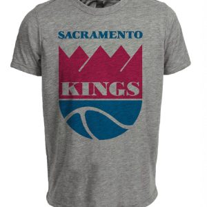 Sacramento Kings Retro Basketball 1985 Artwork Heather Gray Sublimated T-Shirt