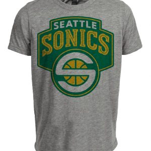 Seattle Supersonics Retro Basketball 2001 Artwork Heather Gray Sublimated T-Shirt