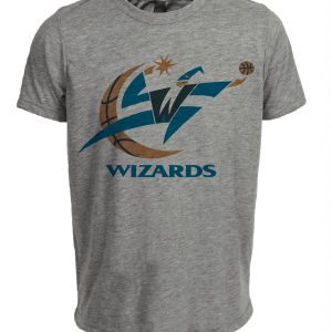 Washington Wizards Retro Basketball 1997 Artwork Heather Gray Sublimated T-Shirt