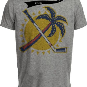 Florida Panthers Retro Hockey Palm Tree 1999 Artwork Heather Gray Sublimated T-Shirt