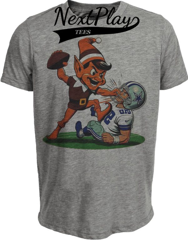 Cleveland Browns vs. Dallas Cowboys Retro Rivalry Football 1979 Artwork Heather Gray Sublimated T-Shirt