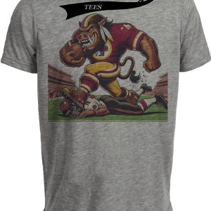 Washington Redskins Commanders vs. Tampa Bay Buccaneers Retro Rivalries Football Major Tuddy Stomp Artwork Heather Gray Sublimated T-Shirt