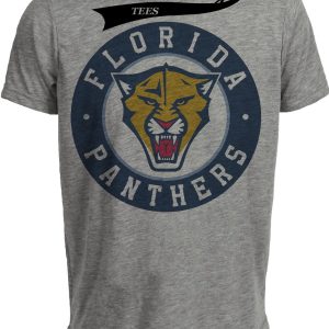 Florida Panthers Retro Hockey 1998 Artwork Heather Gray Sublimated T-Shirt