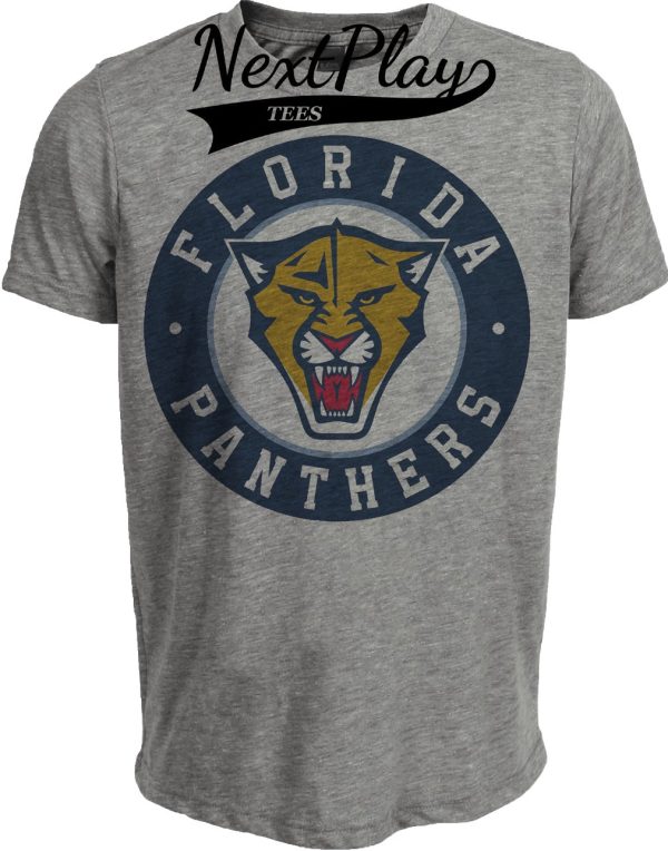 Florida Panthers Retro Hockey 1998 Artwork Heather Gray Sublimated T-Shirt