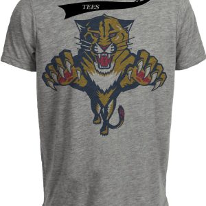 Florida Panthers Retro Hockey Mascot 1998 Artwork Heather Gray Sublimated T-Shirt