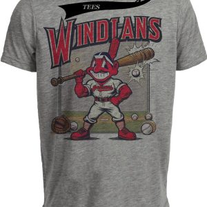 Cleveland Indians Retro Windians Baseball 1992 Artwork Heather Gray Sublimated T-Shirt