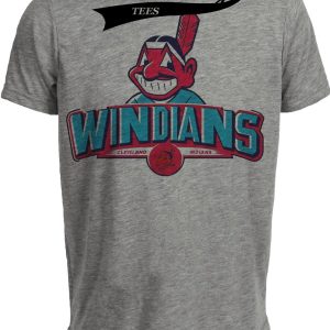 Cleveland Indians Retro Windians Baseball 1986 Artwork Heather Gray Sublimated T-Shirt