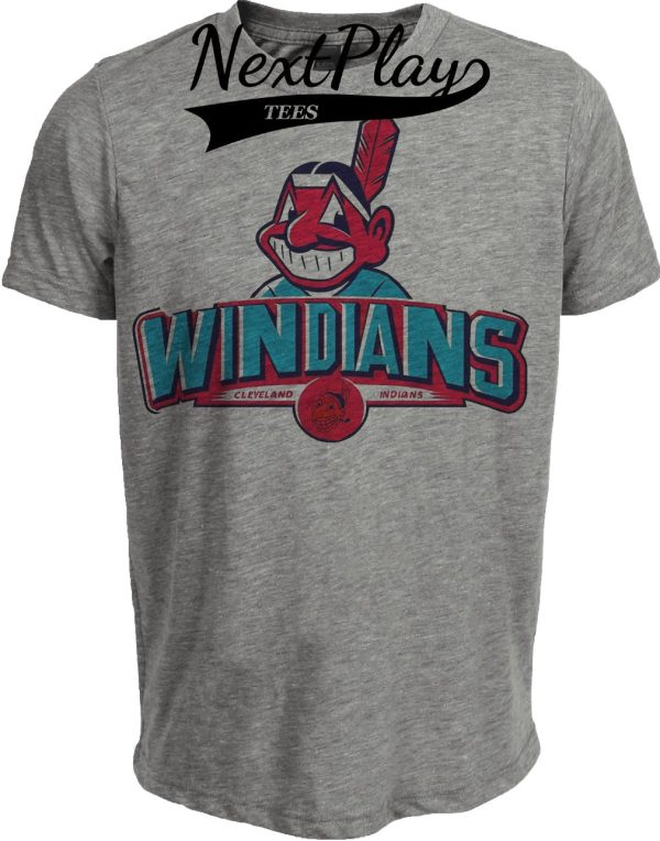 Cleveland Indians Retro Windians Baseball 1986 Artwork Heather Gray Sublimated T-Shirt