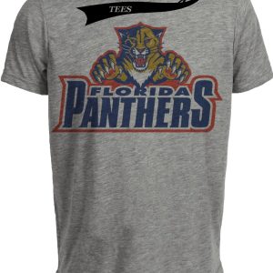 Florida Panthers Retro Hockey 1993 Artwork Heather Gray Sublimated T-Shirt