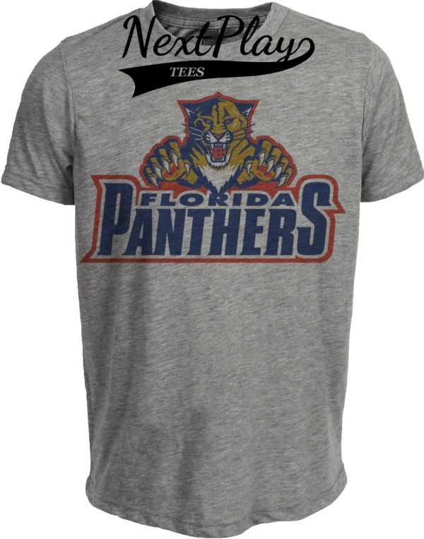 Florida Panthers Retro Hockey 1993 Artwork Heather Gray Sublimated T-Shirt