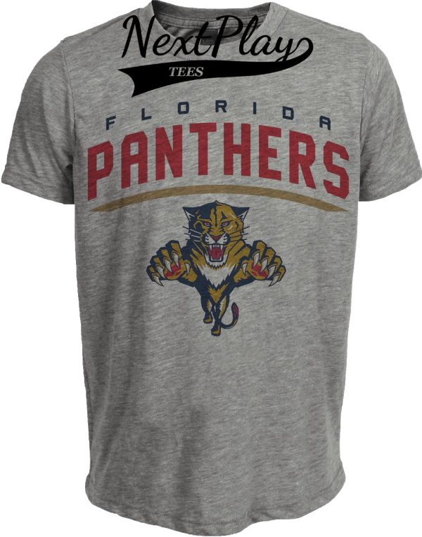Florida Panthers Retro Hockey Mascot 1997 Artwork Heather Gray Sublimated T-Shirt