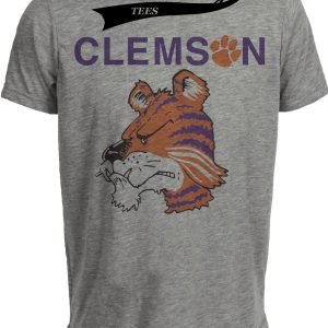 Clemson Tigers Retro 1971 Artwork Heather Gray Sublimated T-Shirt