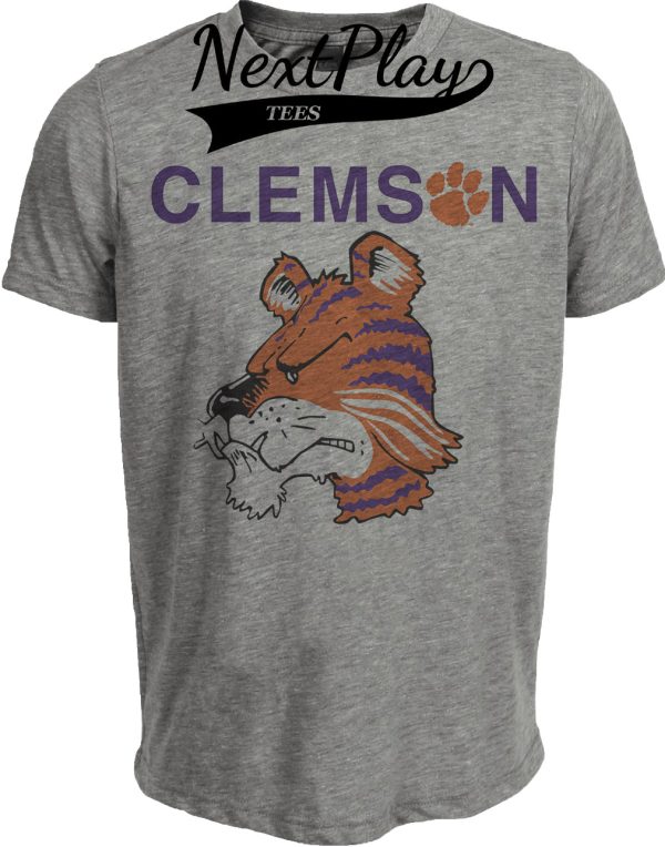 Clemson Tigers Retro 1971 Artwork Heather Gray Sublimated T-Shirt