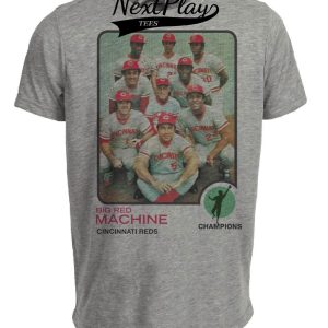 Cincinnati Reds Retro Big Red Machine Baseball Card 1973 Artwork Heather Gray Sublimated T-Shirt