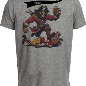 Tampa Bay Buccaneers vs. Washington Redskins Commanders Retro Rivalry Football Stomp Artwork Heather Gray Sublimated T-Shirt