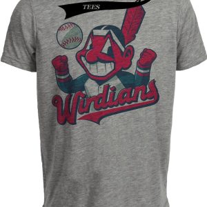 Cleveland Indians Retro Windians Baseball 1979 Artwork Heather Gray Sublimated T-Shirt
