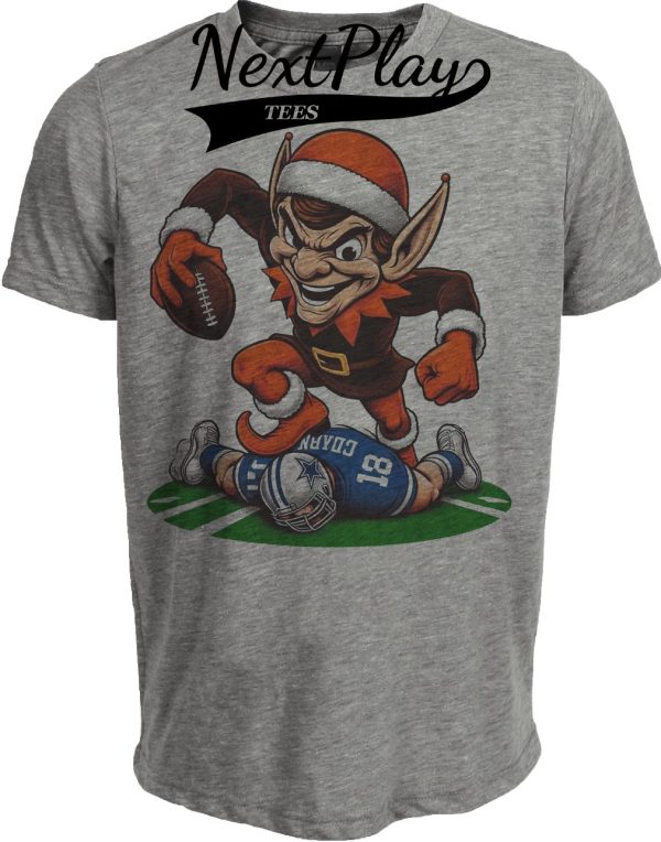 Cleveland Browns vs. Dallas Cowboys Retro Rivalry Football 1986 Artwork Heather Gray Sublimated T-Shirt