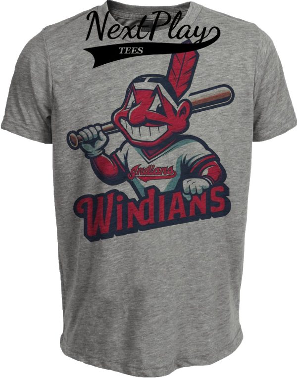 Cleveland Indians Retro Windians Baseball 1995 Artwork Heather Gray Sublimated T-Shirt
