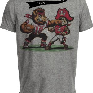 Washington Commanders vs. Tampa Bay Buccaneers Retro Rivalries Football Major Tuddy Punch Artwork Heather Gray Sublimated T-Shirt