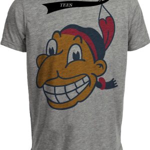 Cleveland Indians Retro Baseball 1947 Artwork Heather Gray Sublimated T-Shirt