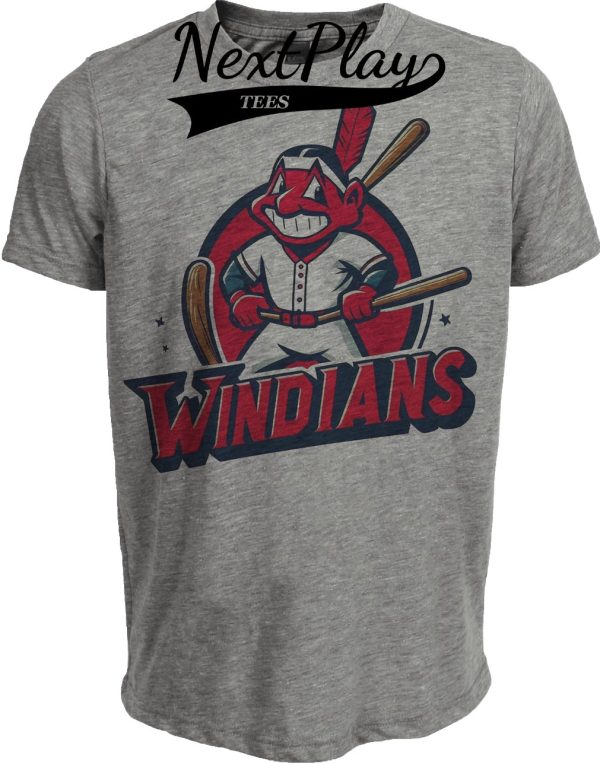 Cleveland Indians Retro Windians Baseball 1988 Artwork Heather Gray Sublimated T-Shirt