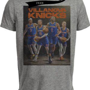 New York Nova Knicks Retro Villanova Connection Bridges Basketball Artwork Heather Gray Sublimated T-Shirt