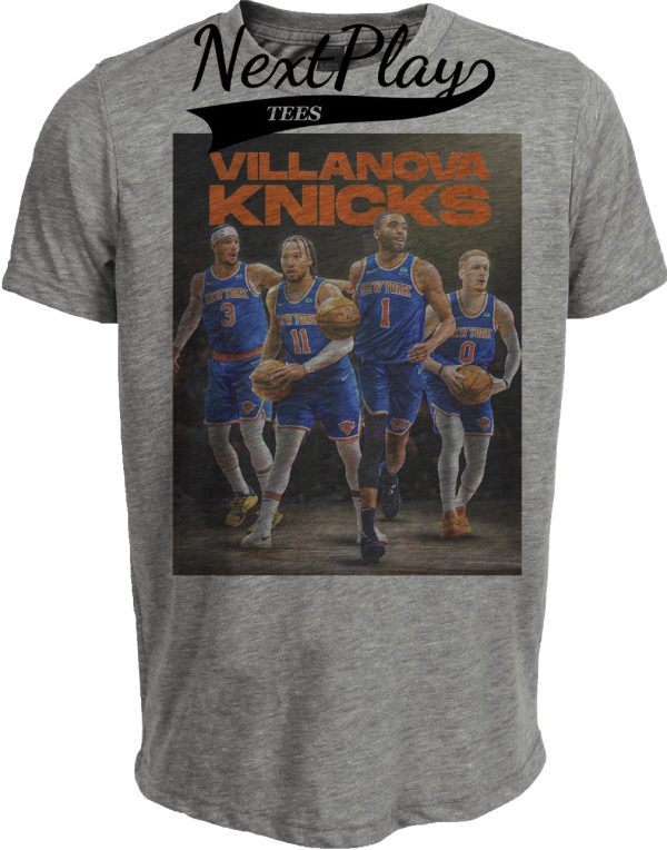 New York Nova Knicks Retro Villanova Connection Bridges Basketball Artwork Heather Gray Sublimated T-Shirt