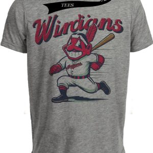Cleveland Indians Retro Windians Baseball 1998 Artwork Heather Gray Sublimated T-Shirt