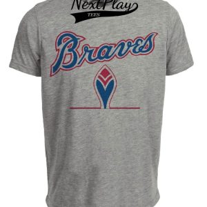 Atlanta Braves Retro Jersey Lettering Baseball 1974 Artwork Heather Gray Sublimated T-Shirt